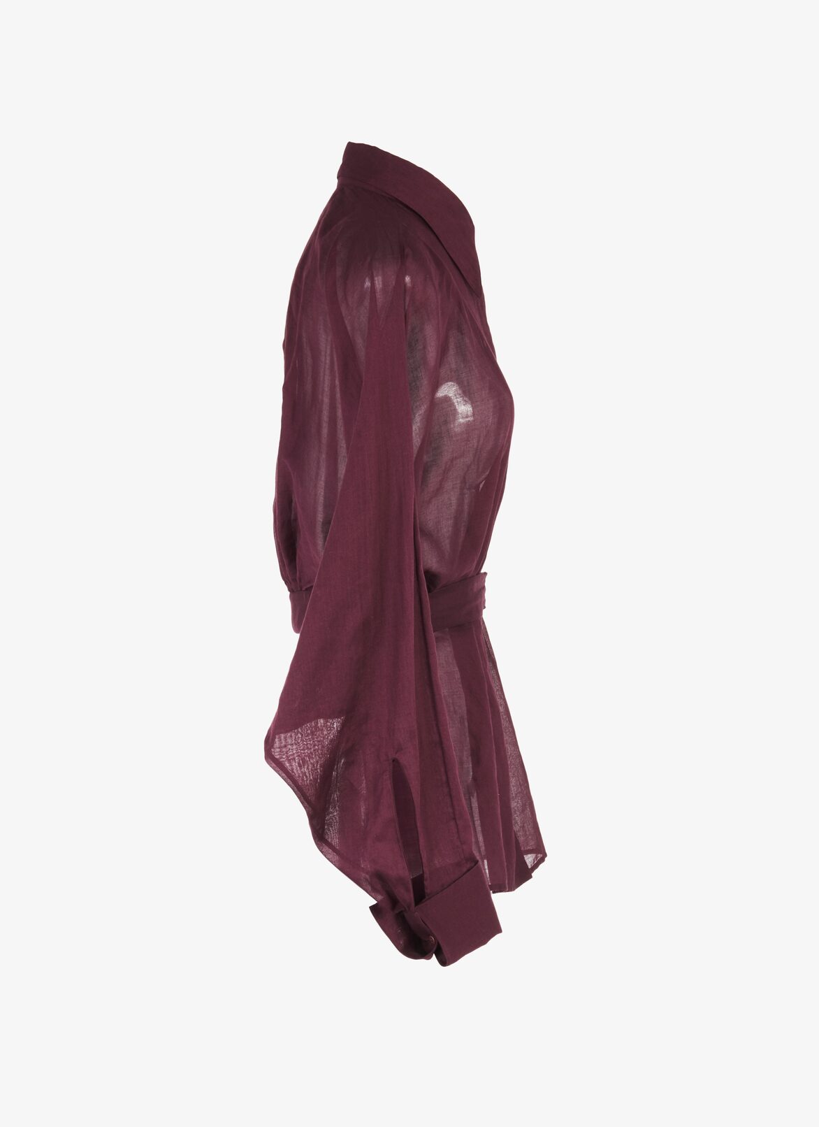 Alaïa Edition 1984 Cotton Chiffon Dress Shirt ALAÏA BURGUNDY ALAÏA EDITION 1984 COTTON CHIFFON DRESS SHIRT